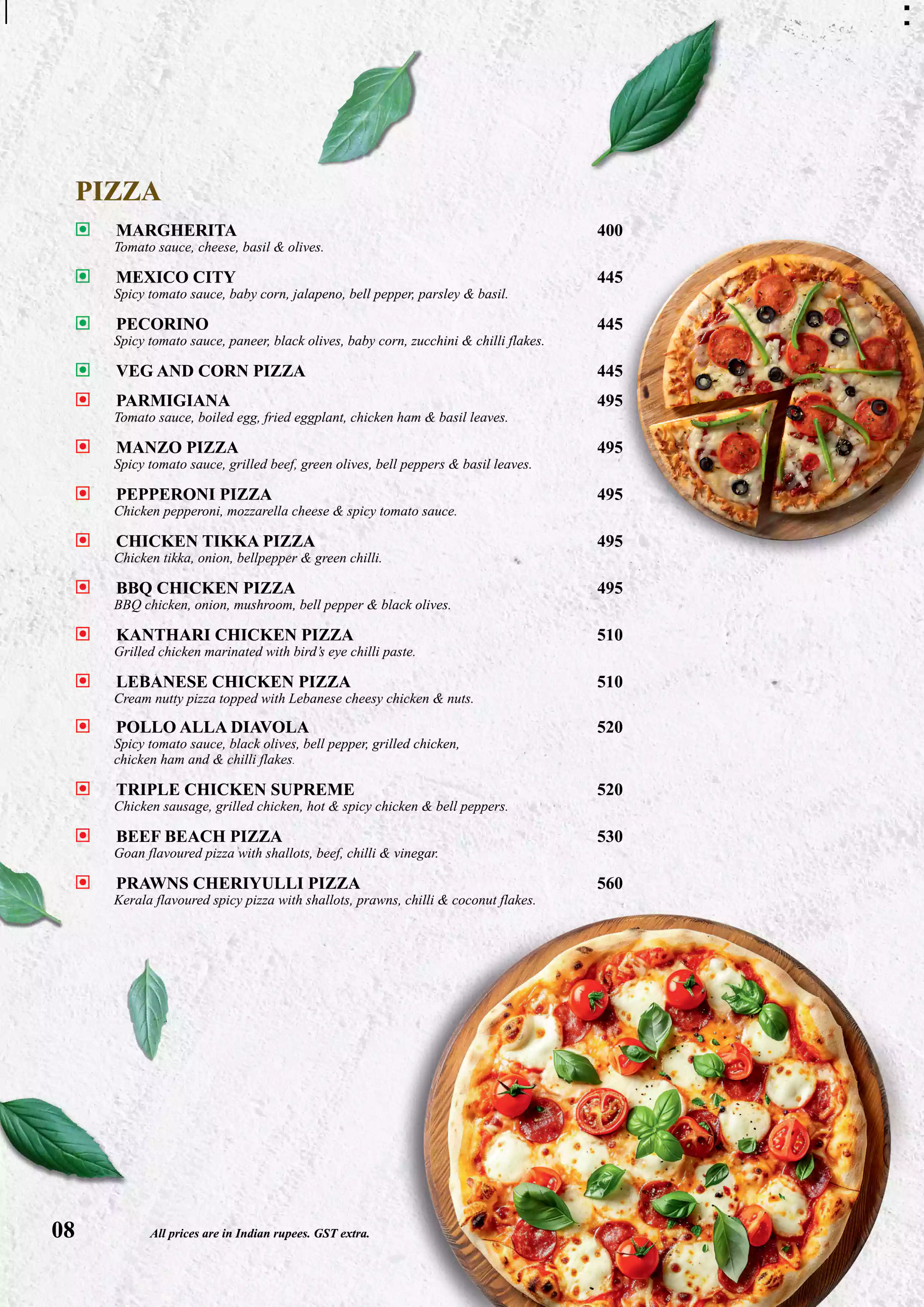 UpperCrust menu